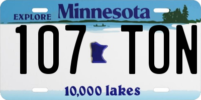 MN license plate 107TON