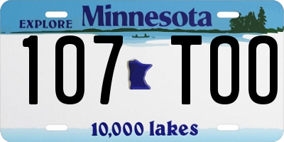 MN license plate 107TOO