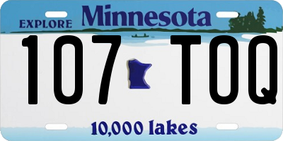 MN license plate 107TOQ