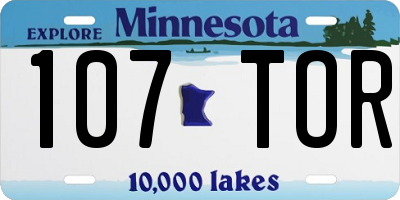 MN license plate 107TOR