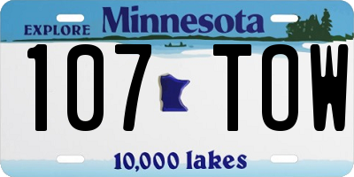 MN license plate 107TOW