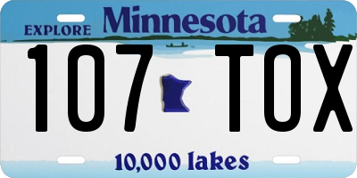MN license plate 107TOX