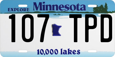 MN license plate 107TPD