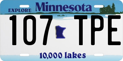 MN license plate 107TPE