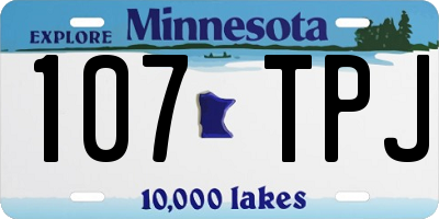 MN license plate 107TPJ