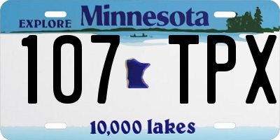 MN license plate 107TPX