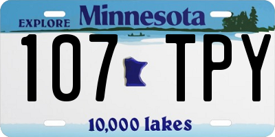 MN license plate 107TPY