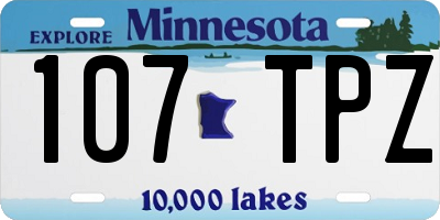 MN license plate 107TPZ