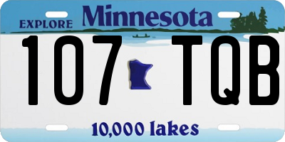 MN license plate 107TQB