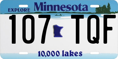 MN license plate 107TQF