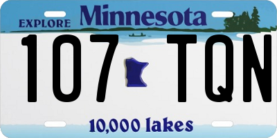 MN license plate 107TQN