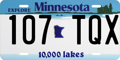 MN license plate 107TQX