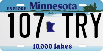 MN license plate 107TRY
