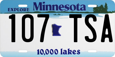 MN license plate 107TSA