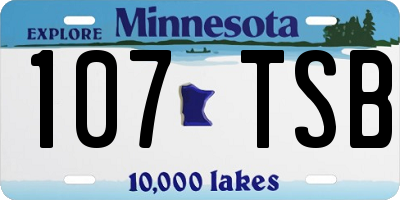 MN license plate 107TSB