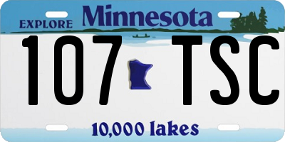MN license plate 107TSC