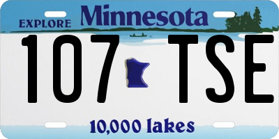 MN license plate 107TSE