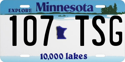 MN license plate 107TSG