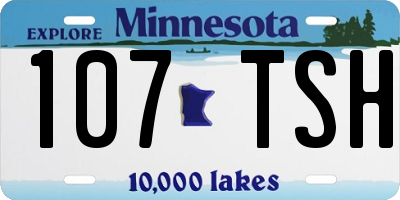 MN license plate 107TSH