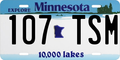 MN license plate 107TSM