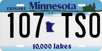 MN license plate 107TSO