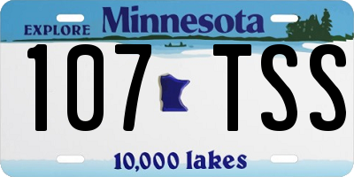 MN license plate 107TSS