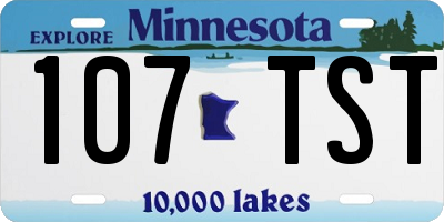 MN license plate 107TST