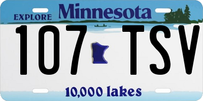 MN license plate 107TSV
