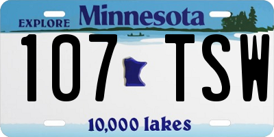 MN license plate 107TSW