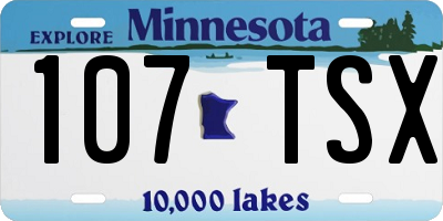 MN license plate 107TSX