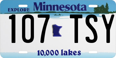 MN license plate 107TSY
