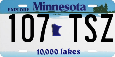 MN license plate 107TSZ