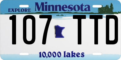 MN license plate 107TTD