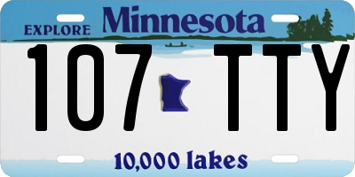 MN license plate 107TTY