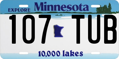 MN license plate 107TUB
