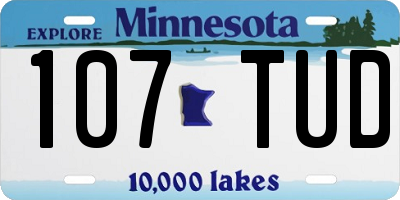 MN license plate 107TUD