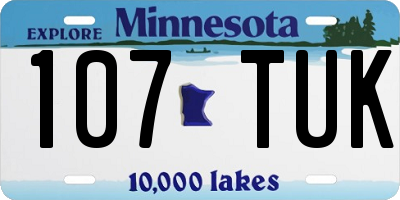 MN license plate 107TUK
