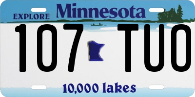 MN license plate 107TUO