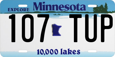 MN license plate 107TUP