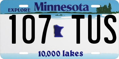 MN license plate 107TUS