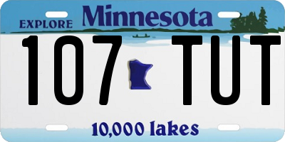 MN license plate 107TUT