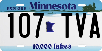 MN license plate 107TVA
