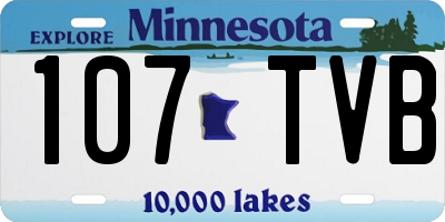 MN license plate 107TVB