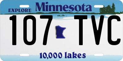 MN license plate 107TVC