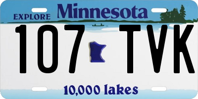 MN license plate 107TVK