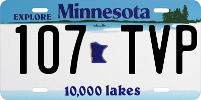 MN license plate 107TVP