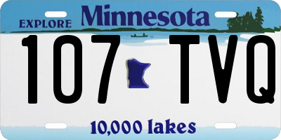 MN license plate 107TVQ