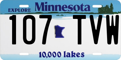 MN license plate 107TVW