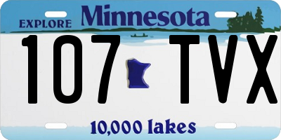 MN license plate 107TVX