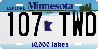 MN license plate 107TWD